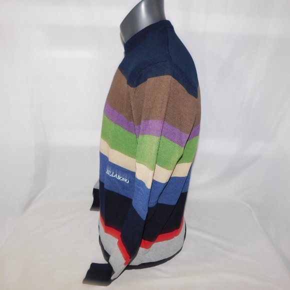 Billabong Mens M Block Striped Multicolour Crew neck Knit Sweater - Picture 9 of 12